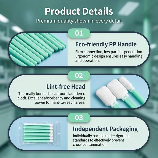 Alt view image 3 of 7 - Quuztao 300 Pcs Lint Free Cleaning Swabs, 6 Sizes for Electronics | tip kit for printer head, optics and precision gap cleaning