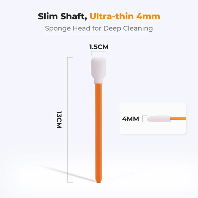Alt view image 3 of 7 - 50 Foam Cleaning Swabs,for Electronics,Camera,Deep Cleaning | Premium Foam Swabs,Strong Adsorption,No Dripping,Long Sturdy Handle,Flexible,Unbreakable,Dual Packaging,Multi-Device Use,MK09