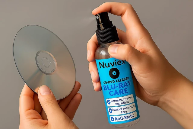 Alt view image 2 of 5 - Premium Cleaner for Blu-Ray Discs - Microfiber Cloth Glove and Cleaning Solutiion Set - Safe and Gentle Anti-Static Formula Removes Dust, Smudges and Fingerprints