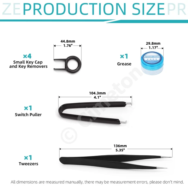 Alt view image 3 of 7 - Cimeton 13Pcs Keyboard Lube Kit Keyboard Tools with Tweezers Keycap Puller Remover, Switch Opener, Switch Puller, 4-Claw Grabber, Grease and Lube Brush Cleaning Brush for Mechanical Keyboard