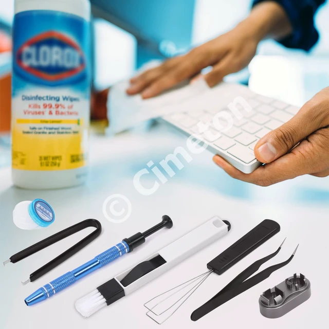 Alt view image 7 of 7 - Cimeton 13Pcs Keyboard Lube Kit Keyboard Tools with Tweezers Keycap Puller Remover, Switch Opener, Switch Puller, 4-Claw Grabber, Grease and Lube Brush Cleaning Brush for Mechanical Keyboard