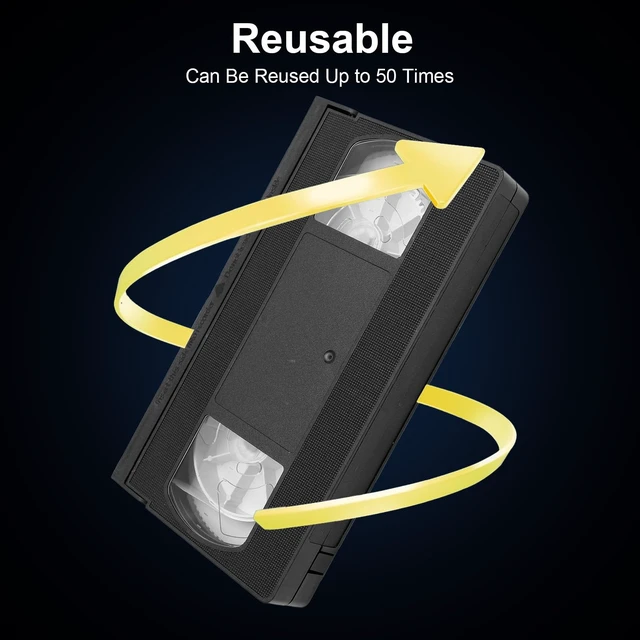 Alt view image 5 of 7 - Vhs Vcr Head Cleaner Tape, Dry Reusable Up to 50 Uses | Video Head Cleaning Kit, ABS, Black, Dry Type, for VCR and VHS Players, Reusable, Up to 50 Uses, No Liquids