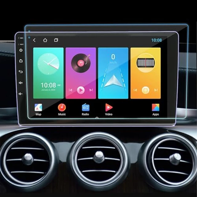 Alt view image 3 of 7 - YOUTHINK Navigation Screen Protector, 9 Inch Anti Glare Anti Fingerprint Central Control Navigation Tempered Film with Cleaning Kit for Car