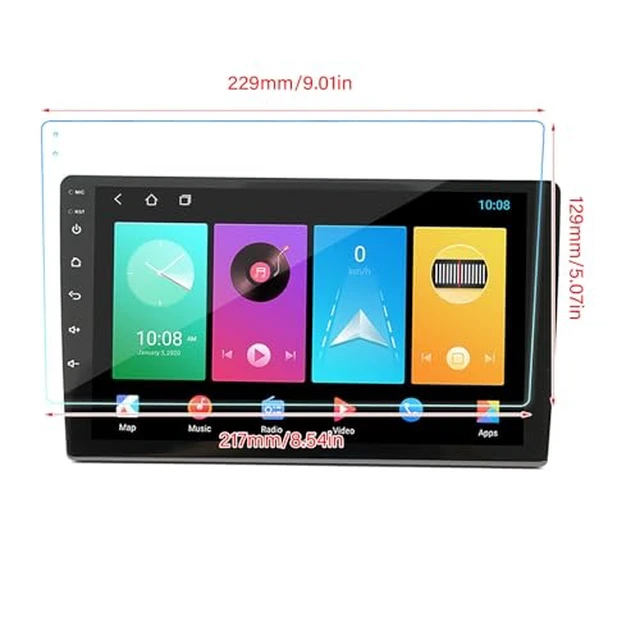 Alt view image 4 of 7 - YOUTHINK Navigation Screen Protector, 9 Inch Anti Glare Anti Fingerprint Central Control Navigation Tempered Film with Cleaning Kit for Car