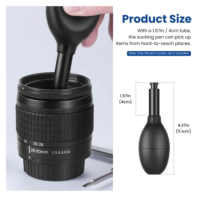 Alt view image 3 of 7 - NEEWER 8 in 1 Lens Sucker Kit, IC Pick Up Vacuum Suction Pen | 7 Interchangeable Suction Cups, Lens Repair Tool for Repair and Cleaning, Watches, and Electronic Components