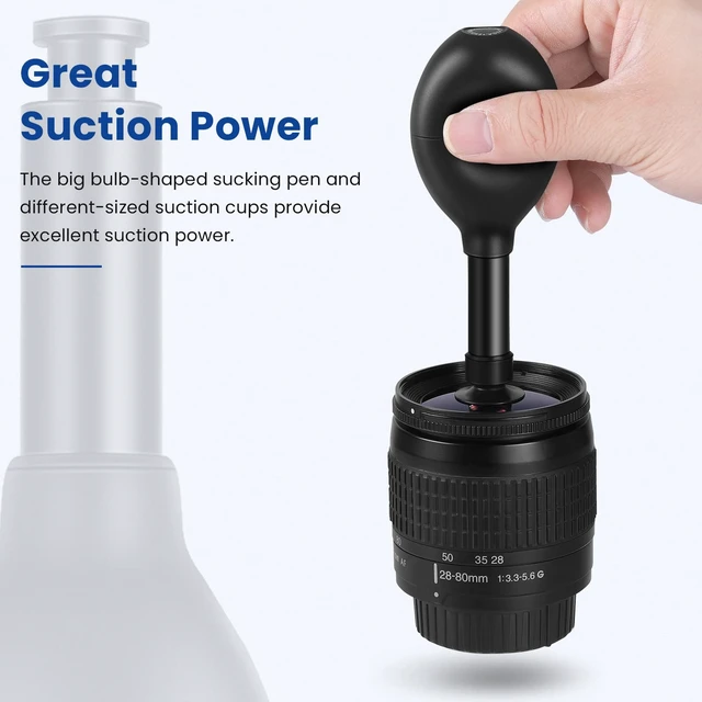 Alt view image 2 of 7 - NEEWER 8 in 1 Lens Sucker Kit, IC Pick Up Vacuum Suction Pen | 7 Interchangeable Suction Cups, Lens Repair Tool for Repair and Cleaning, Watches, and Electronic Components