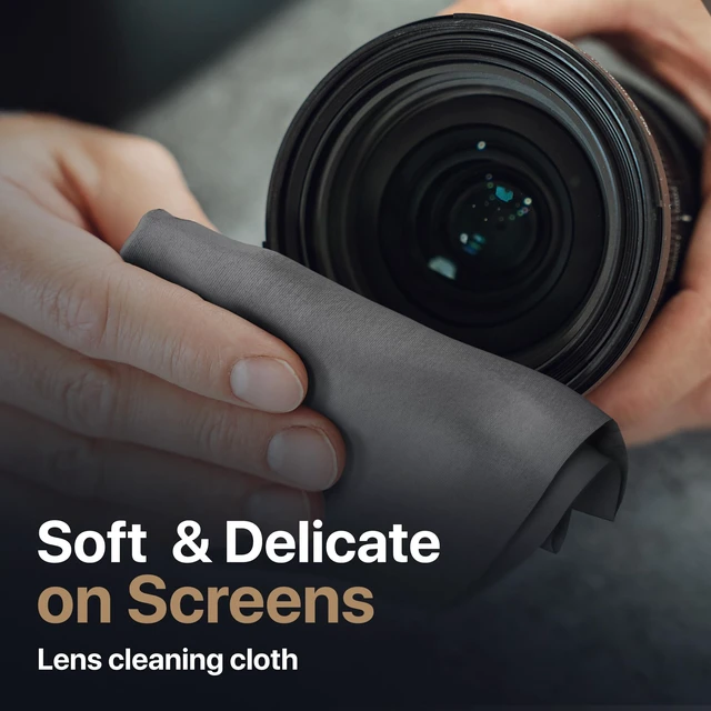 Alt view image 5 of 7 - Kuzy 3 Pack Premium Microfiber Cleaning Cloth - MacBook Screen Cleaner Keyboard Cover Imprint Protection Accessories - Laptop Screen Cleaner Cloth - Eyeglass Lens Glasses Cleaner, 3 Pack - Gray