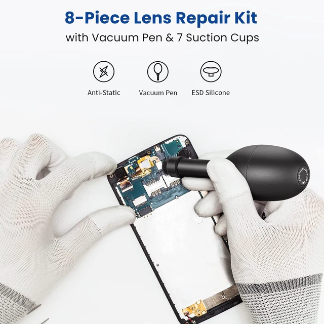 Alt view image 4 of 7 - NEEWER 8 in 1 Lens Sucker Kit, IC Pick Up Vacuum Suction Pen | 7 Interchangeable Suction Cups, Lens Repair Tool for Repair and Cleaning, Watches, and Electronic Components