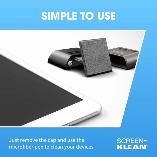 Alt view image 4 of 7 - ScreenKlean Tablet Screen Cleaner, Electroplated Silver, 1 Count | Reusable & Portable Streak-Free Touchscreen Cleaner, Carbon Microfiber Technology for iPad, Android, & Amazon Tablets
