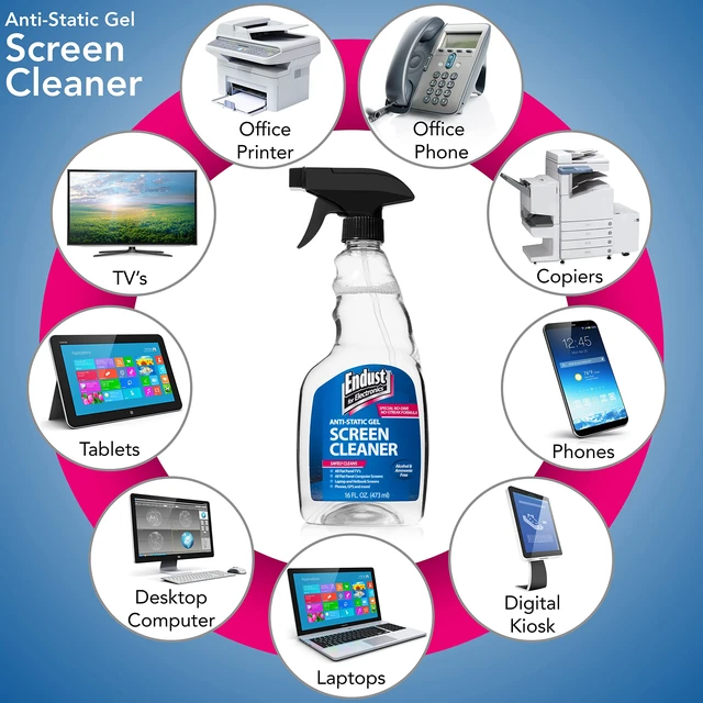 Alt view image 3 of 3 - for Electronics; Screen Cleaning Gel Spray and Xtra Large Microfiber Towel Value Pack; 16 oz. Pump Spray & 16" x 16" Towel (15023)