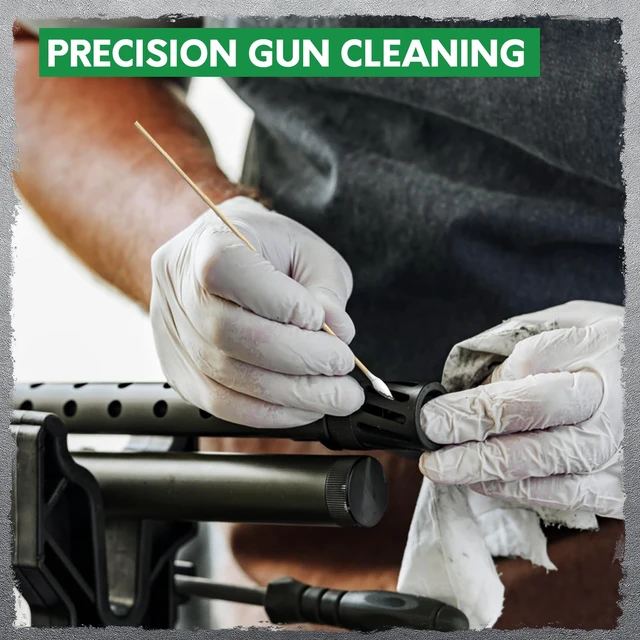 Alt view image 2 of 7 - Gun Cleaning Kit - 6" Cotton Swabs and 2" Cleaning Patches | Sturdy, Lint-Free Gun Cleaning Supplies, Pointed Tips for Firearm, Crafts, Electronics, Art& Crafts