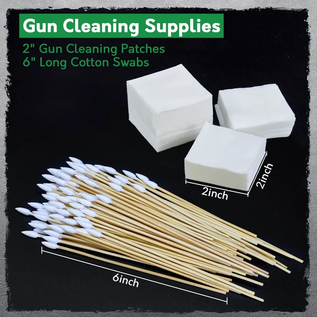 Alt view image 4 of 7 - Gun Cleaning Kit - 6" Cotton Swabs and 2" Cleaning Patches | Sturdy, Lint-Free Gun Cleaning Supplies, Pointed Tips for Firearm, Crafts, Electronics, Art& Crafts