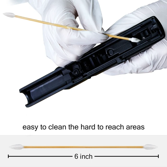 Alt view image 3 of 7 - 800PCS Gun Cleaning Swabs, FSC Bamboo Handle, 6-Inch Double-Ended | Lin-Free swab for gun cleaning, electronics, cameras, crafts, and household use; ideal for small areas, and detailed cleaning