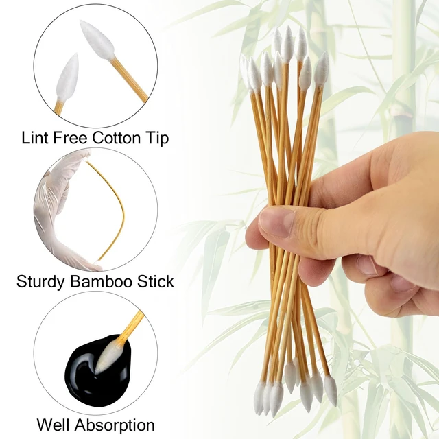 Alt view image 2 of 7 - 800PCS Gun Cleaning Swabs, FSC Bamboo Handle, 6-Inch Double-Ended | Lin-Free swab for gun cleaning, electronics, cameras, crafts, and household use; ideal for small areas, and detailed cleaning