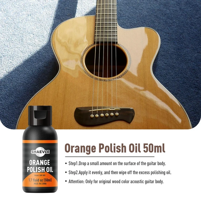 Alt view image 3 of 6 - SHAEVLE Guitar Cleaning Kit for Acoustic & Electric Guitar | Orange Polish Oil, Fingerboard Lemon Oil, String Cleaner, Guitar String Winder, String Brush, Cleaning Cloth