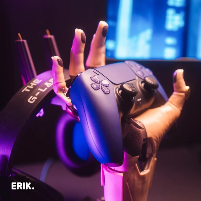 Alt view image 7 of 7 - Grupo Erik Cyberpunk Gaming Controller Holder | Gaming Equipment | Headphone Stand & Controller | Gaming Accessories for Desk | Halloween Decorations Headset stand, gaming room decor