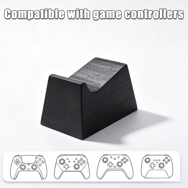 Alt view image 7 of 7 - Gamer Gifts for Teen Boy,Headphone Stand with 2 Controller Holder & Storage | Birthday Gifts, Gamer Lovers Room Decor Stuff Wooden Headset Holder for Christmas