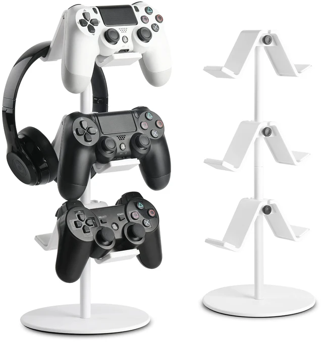 Main image of KELJUN Controller Holder White, Headset Holder,Great 3 Tier Controller Headphone Organizer for All Headsets Xbox ONE 360 Switch PS4 PS5 (Elegant White)