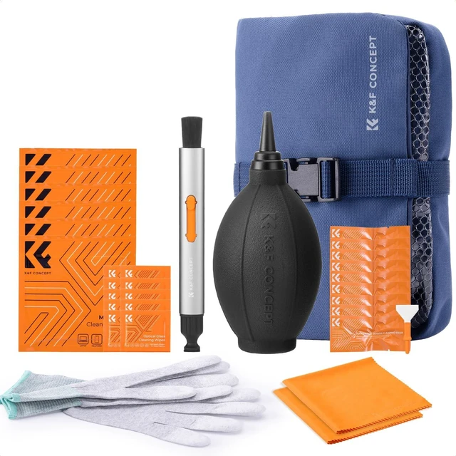 Main image of K&F CONCEPT 32-in-1 Pro Camera Cleaning Kit for Professional Photographers | Replaceable Lens Pen, Safe For Devices, Fast Dry Wipes Remove Oil And Streaks, Portable, Multi Tools, Storage Bag, MK05