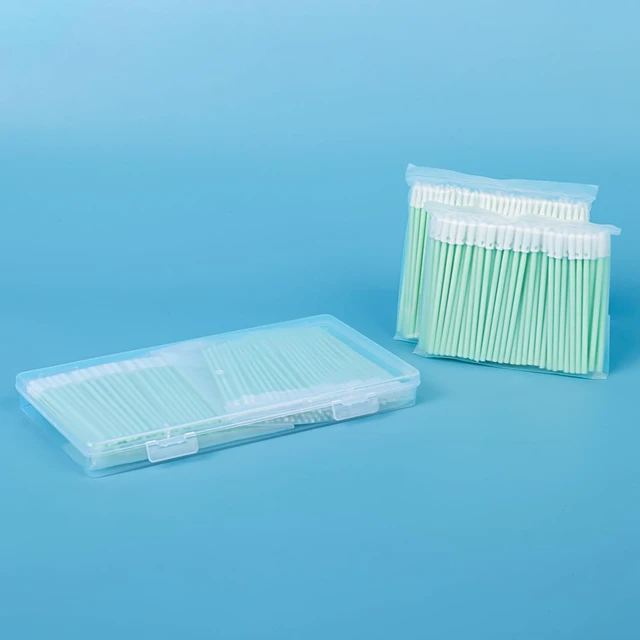 Alt view image 3 of 7 - 200-Pack Fiber Optic Cleaning Swabs, 1.25mm + 2.5mm for LC/SC/ST Connectors | Lint-free foam tips, securely bonded no residue, fiber ports, camera lenses, precision electronics, craft projects
