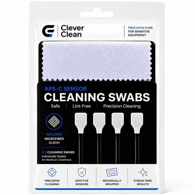 Main image of Clever Clean APS-C Camera Sensor Cleaning Swabs KIt- Professional Sensor Cleaning Kit for DSLR & Mirrorless Cameras- APS-C Sensor Swabs with Microfiber Cloth
