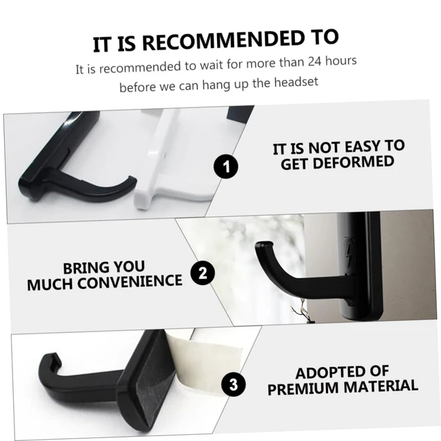 Alt view image 3 of 7 - OSALADI Headset Mount for Monitor Adhesive Headphone Stand Hanger Over Ear Headset Hook Organizer for Desktop Monitor Side Storage for Cables Keys Adapters Home Office
