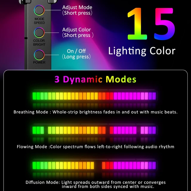 Alt view image 5 of 7 - BBMars RGB Headphone Stand,Desk Gaming Headset Holder for Gamers, Black | Voice Control, Multi Color & Dynamic Modes, USB C Charging, No Slip Base for Gaming Room, Table Game & Earphone Accessories