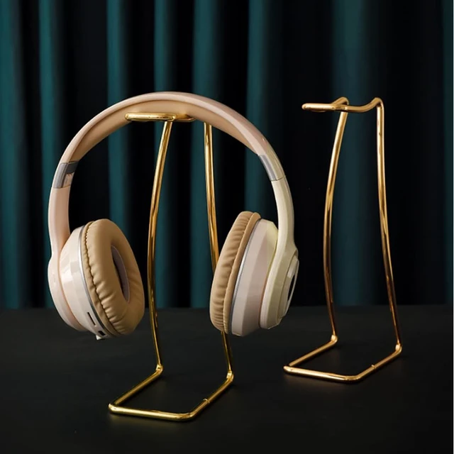 Alt view image 2 of 6 - ARFUKA Headphone Stand Desktop Headset Holder Earphone Stand Metal Desk Gaming Headset Holder for All Headphones Size (Gold)