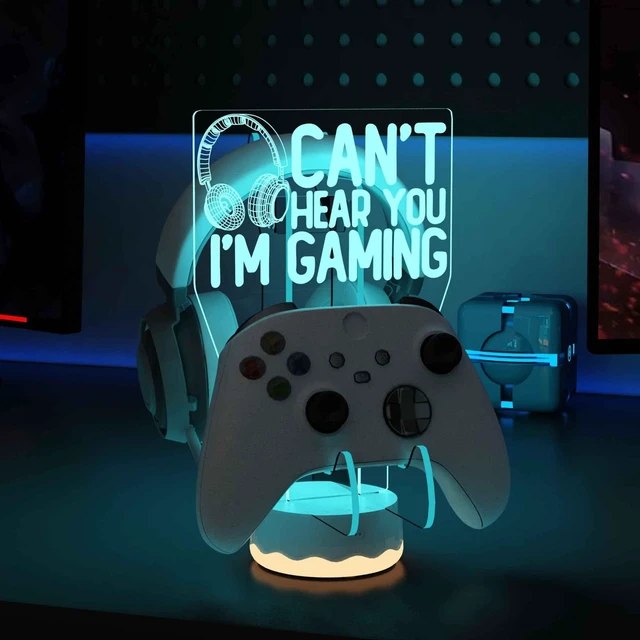 Main image of Ammonite Headphone Controller Stand Light up , 16 Colors 3D LED Lights Headset Gamepad Holder, Game Controller Hanger for All Universal Gaming PC Accessories