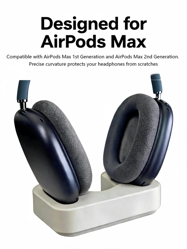 Alt view image 5 of 7 - Headphone Stand Dock for AirPods Max 1 & 2, Sleep Mode Supported (White) | Airpods Max Stand Holder for Battery Saving, Stable No Wobble, Seamless Perfect Fit