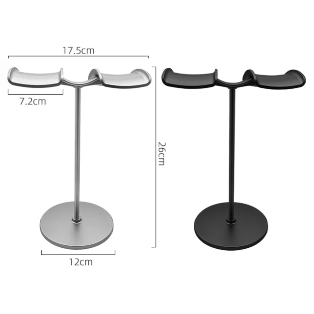 Alt view image 3 of 6 - Dual Headphone Stand for Desk | Stable, Portable, Space Saving, Multi Headphone Holder, Home, Office, Desktop, Gaming Setup