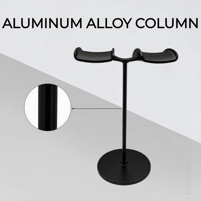 Alt view image 6 of 6 - Dual Headphone Stand for Desk | Stable, Portable, Space Saving, Multi Headphone Holder, Home, Office, Desktop, Gaming Setup