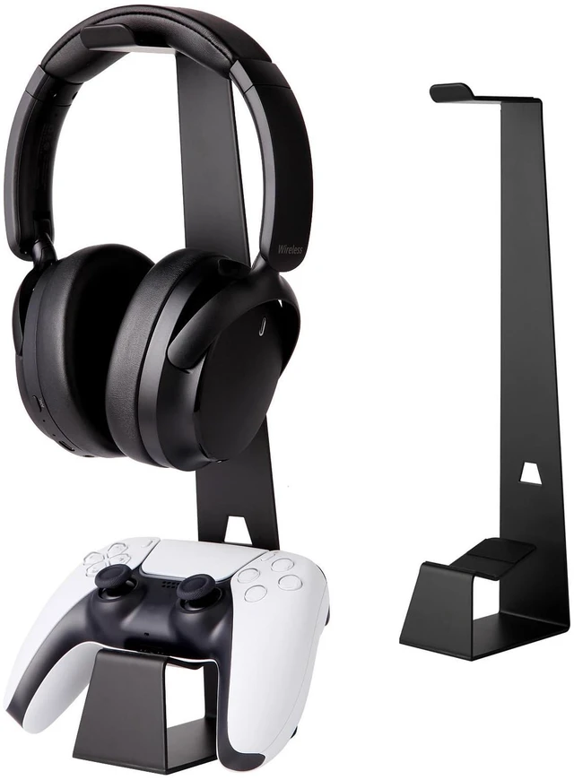 Main image of KAIXUANMAN Headphone and Controller Stand Gaming Headset Stand Metal | Headphone Stand with Controller Holder Creative Gift for Teens, Gamers, Gaming Equipment Accessories for Desk Black