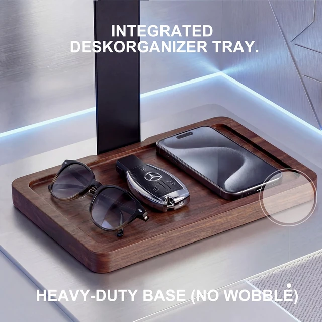Alt view image 3 of 7 - Eccentfit Headset Stand with Gaming Controller Holder, Wood Stand | Walnut Wood Headphone Stand with Storage Base, Gaming Equipment Accessories for Desk Fits Xbox PS5 PS4 PC Gaming