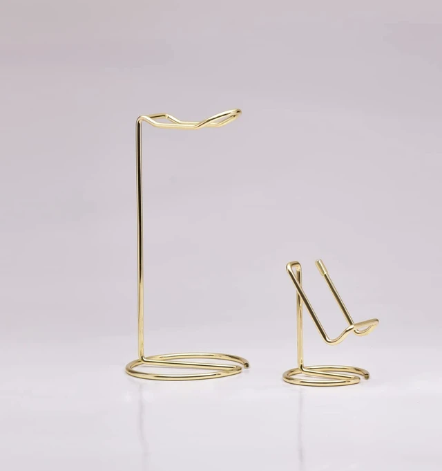 Alt view image 5 of 7 - JIARI Headphones Stand and Cell Phone Stand Desktop Metal Holder Accessories 2pcs Set (Gold)