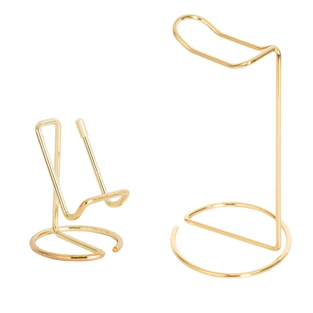 Alt view image 6 of 7 - JIARI Headphones Stand and Cell Phone Stand Desktop Metal Holder Accessories 2pcs Set (Gold)