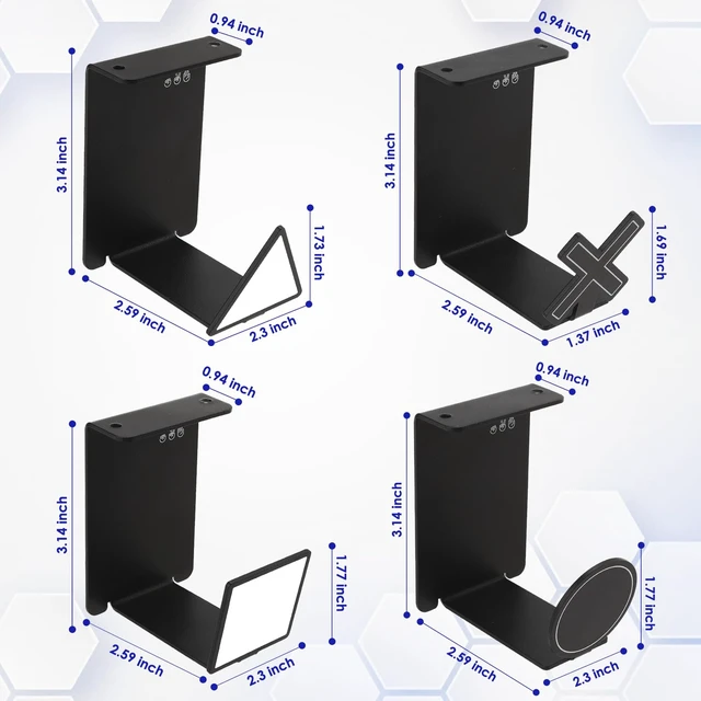 Alt view image 2 of 7 - VKheroKV HC128 Headphone Holder Hanger for Desk, Include Adhesive Strips, Universal Headset Stand for PS4/PS5/Xbox/PC/Mac/Headphones Game Controller Hanger (Including 4 Types)