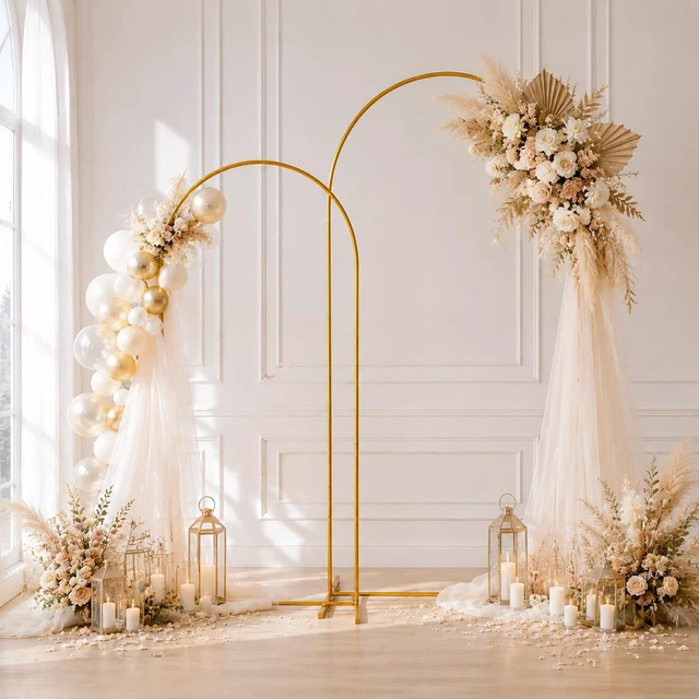 Alt view image 2 of 6 - 2 Pack Arch Backdrop Stand (7.2FT/6FT), Balloon Arch Stand | Metal Background Arch Stand, Backdrop Arch Frame, Wedding Arch for Backdrop