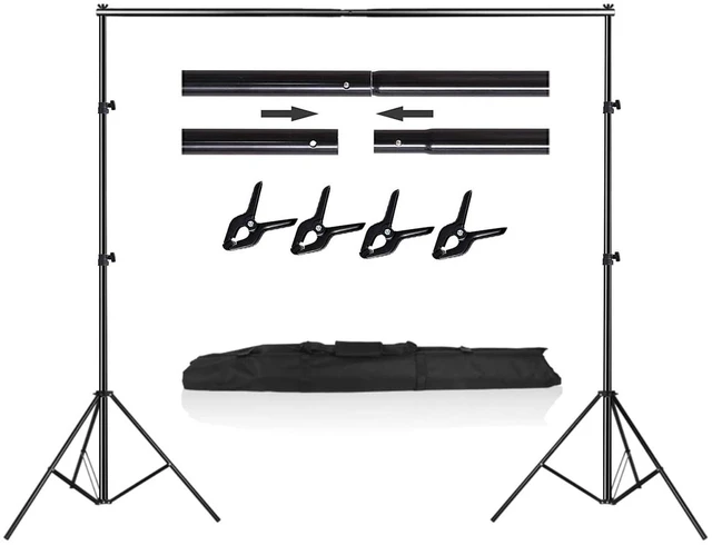 Main image of HYJ-INC Photo Video Studio Photography Backdrop Stand, 8 x 8 ft Adjustable Photo Background Holder, Back Drop Banner Stand Support System Kit with Carry Bag