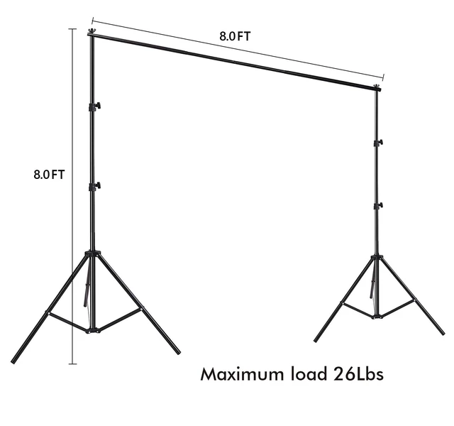 Alt view image 3 of 6 - HYJ-INC Photo Video Studio Photography Backdrop Stand, 8 x 8 ft Adjustable Photo Background Holder, Back Drop Banner Stand Support System Kit with Carry Bag