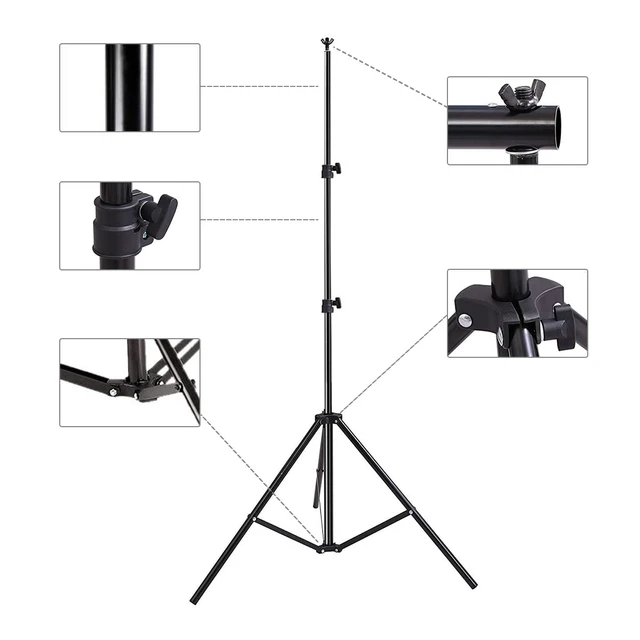 Alt view image 5 of 6 - HYJ-INC Photo Video Studio Photography Backdrop Stand, 8 x 8 ft Adjustable Photo Background Holder, Back Drop Banner Stand Support System Kit with Carry Bag