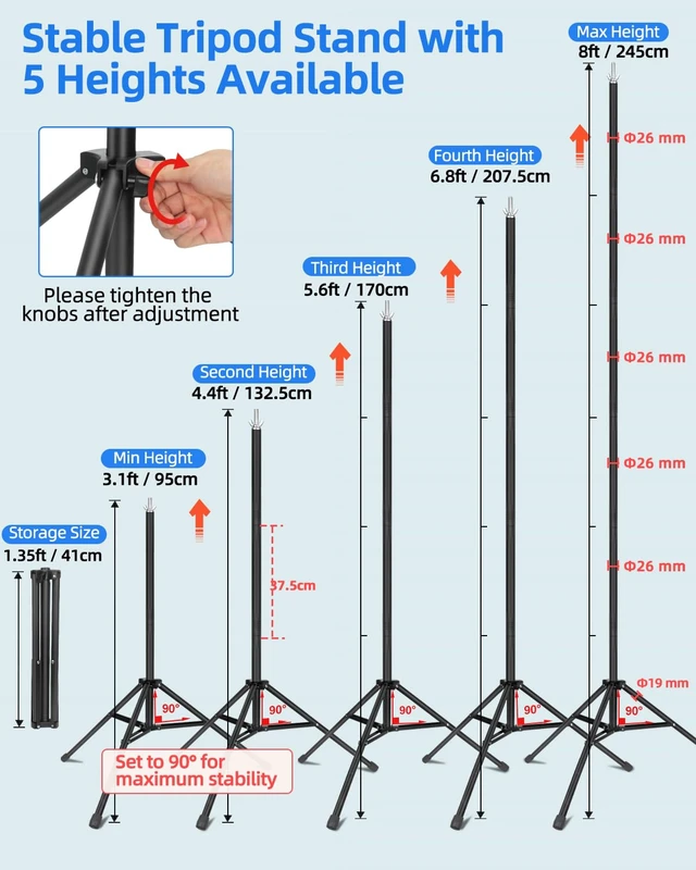 Alt view image 6 of 7 - Hemmotop White Backdrop with Stand, 8x7.5ft Photography Background Kit | Sturdy Threaded Connection Stand, Draped Polyester Fabric, Perfect for Photoshoot Wedding Birthday Party Projector Screen