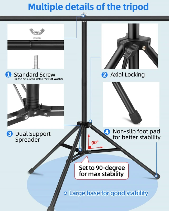 Alt view image 7 of 7 - Hemmotop White Backdrop with Stand, 8x7.5ft Photography Background Kit | Sturdy Threaded Connection Stand, Draped Polyester Fabric, Perfect for Photoshoot Wedding Birthday Party Projector Screen