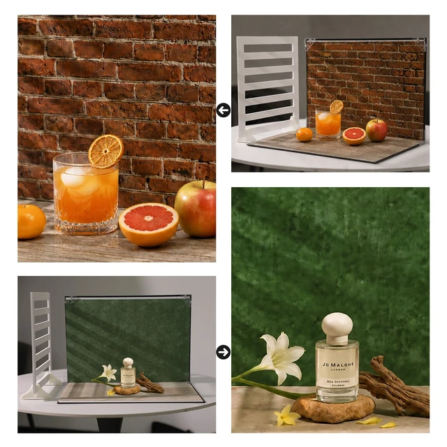 Alt view image 2 of 7 - Product Photography Backdrops 16x11.5 in, Food Photo Backdrop Board Kit | 10pcs Double-Sided ,Tabletop background for Jewelry, Cosmetics, Candles, Crafts and UGC Content creators and small businesses