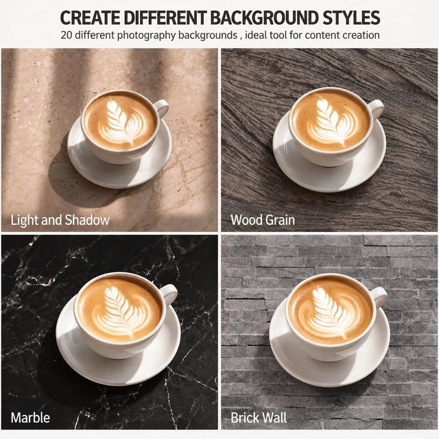 Alt view image 6 of 7 - Product Photography Backdrops 16x11.5 in, Food Photo Backdrop Board Kit | 10pcs Double-Sided ,Tabletop background for Jewelry, Cosmetics, Candles, Crafts and UGC Content creators and small businesses