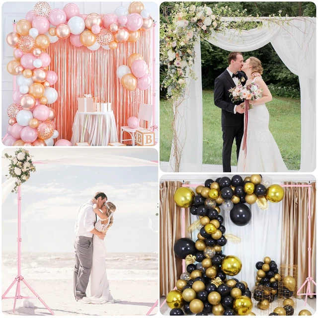 Alt view image 6 of 6 - EMART Backdrop Stand 10x7FT Adjustable Back Drop Stand for Party -Pink | Background Stand Backdrop with 8 Clamps, 2 Sandbags for Photography, Wedding, Baby Shower, Events Decoration, Photo Studio