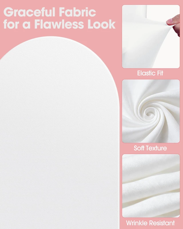 Alt view image 3 of 7 - Pureegg Arch Backdrop Stand and Cover Set, Metal, 7.2 ft, White | Wedding, Party, Celebrations, Easy Assembly, Stable Base, Gold Frame