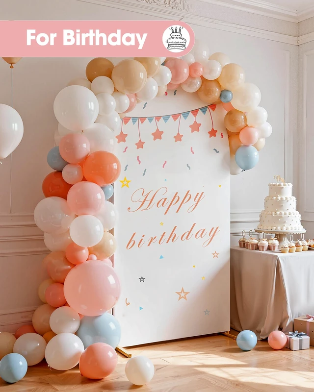 Alt view image 7 of 7 - Pureegg Arch Backdrop Stand and Cover Set, Metal, 7.2 ft, White | Wedding, Party, Celebrations, Easy Assembly, Stable Base, Gold Frame