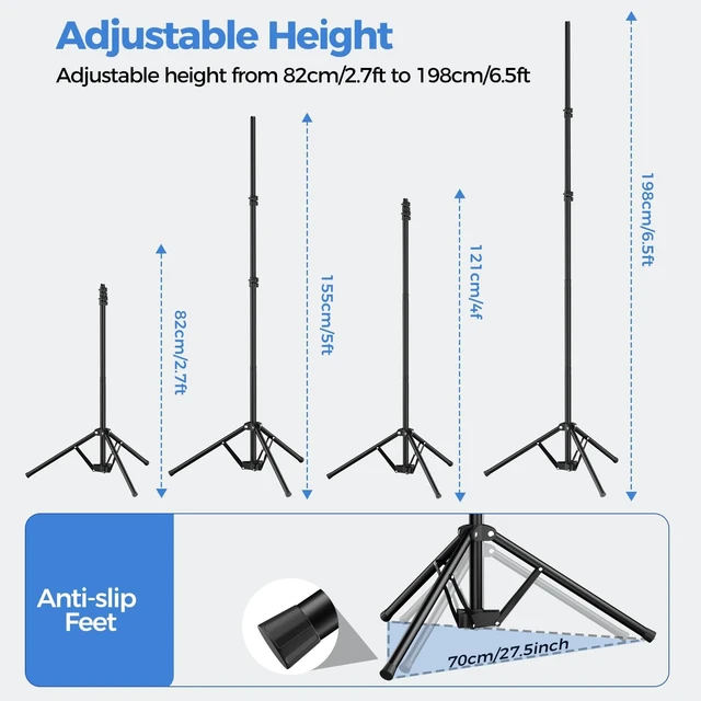 Alt view image 3 of 7 - Emart 6.5x5ft Black Photo Backdrop Stand Kit with T-Shape Stand | Portable lightweight T-shaped metal stand for easy setupsuitable for portrait photography, live streaming, content recording