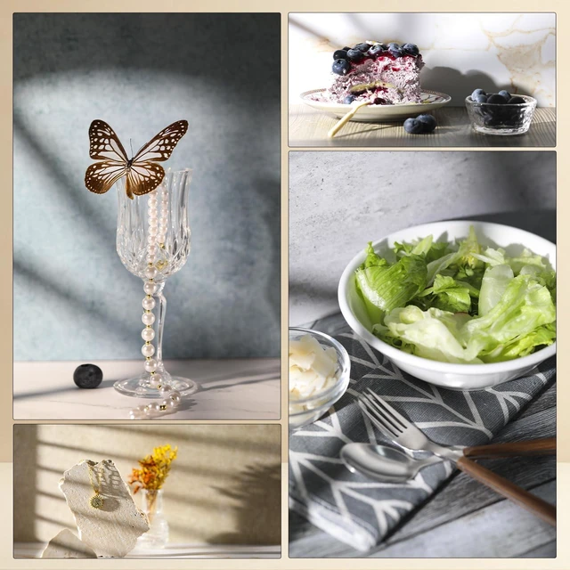 Alt view image 7 of 7 - 16 x 11.5 in Photo Backdrop Kit, 10 Sheets, 20 Patterns, 4 Shadow Boards | Creates 4 Window-Style Light Effects for Food, Jewelry, Cosmetics and Other Small Product Photos, Flat Lays and Videos.